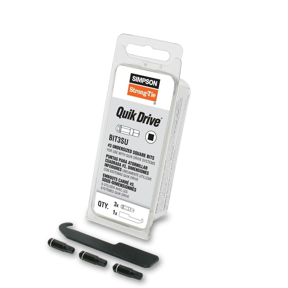 Simpson Strong-Tie BIT3SU-RC10 Quik Drive (#3) Undersized Square Driver Bit (10 Pack)