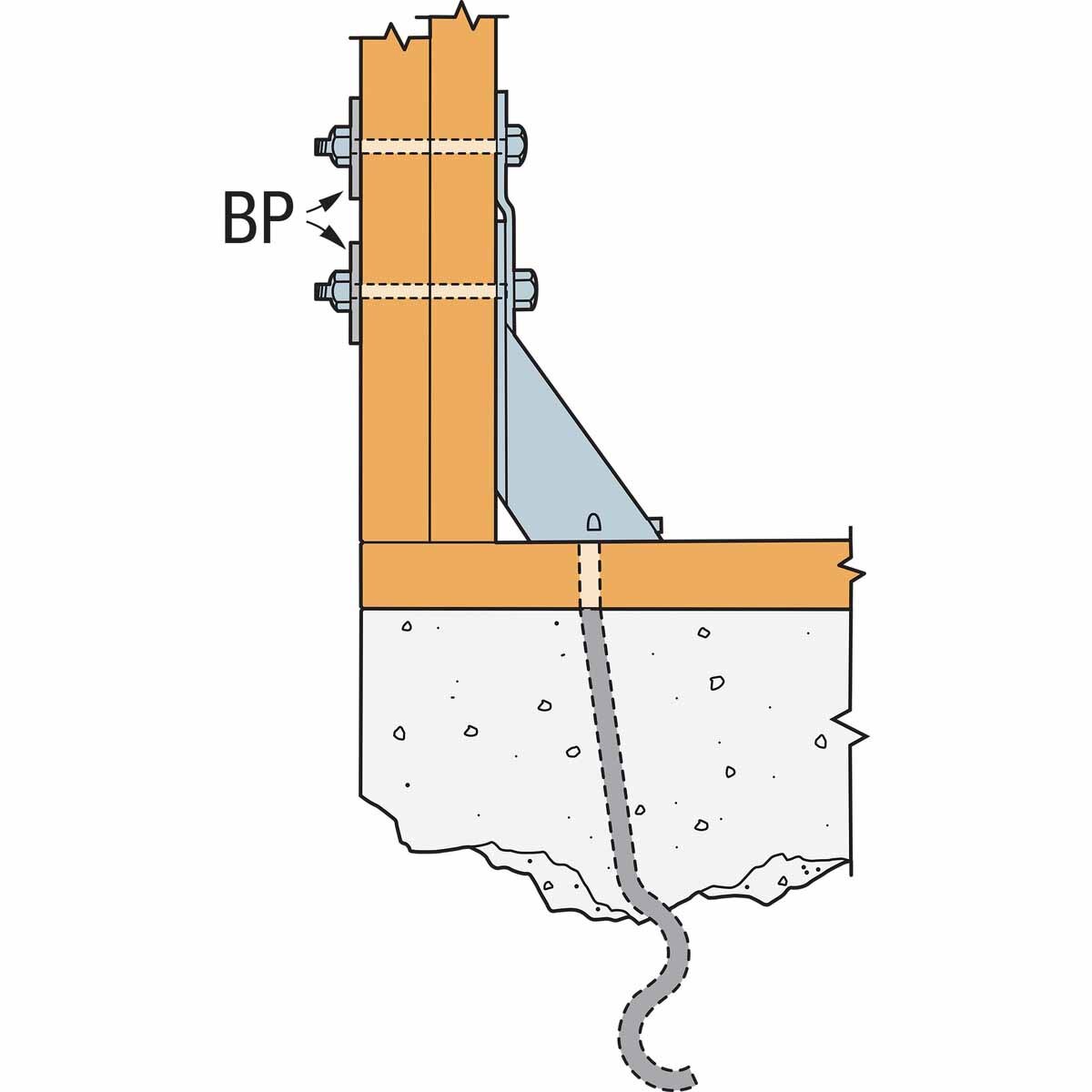 Simpson BP 1-1/2HDG Strong-Tie Hot-Dip Galvanized Bearing Plate for Wood-to-Concrete Connections - 7