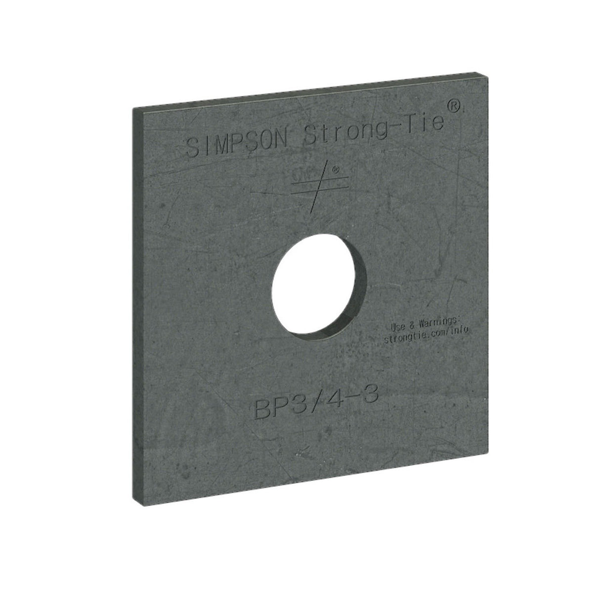 Simpson BP 1/2-3HDG Strong-Tie Hot-Dip Galvanized Bearing Plate with 1/2" Bolt Dia.