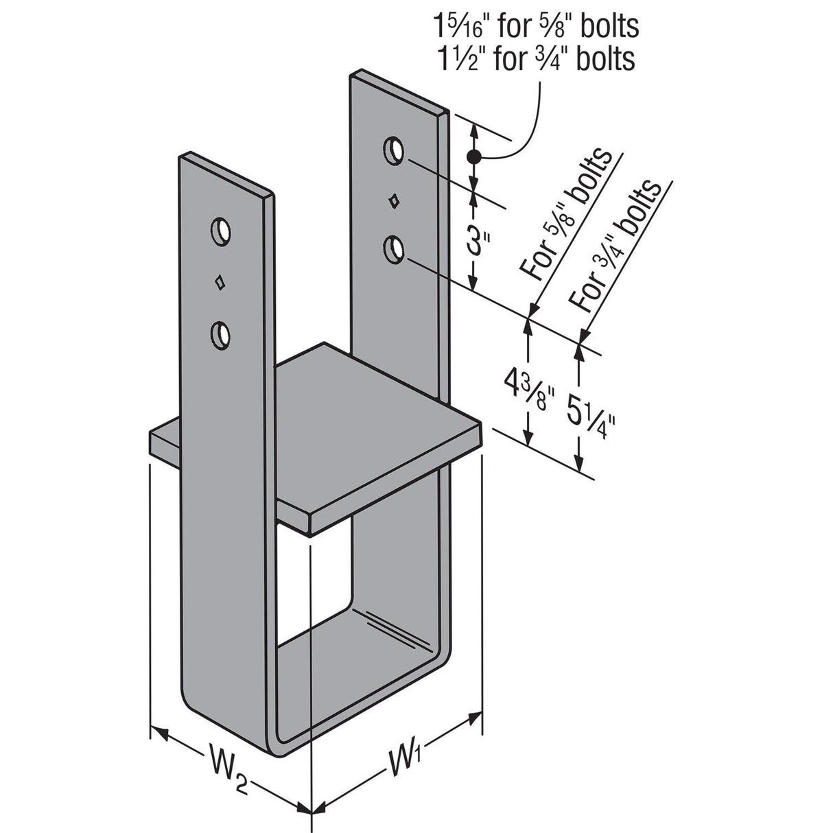 Simpson Strong-Tie CB46W (4" x 6") Column Base for Heavy Duty Column Loads - 2