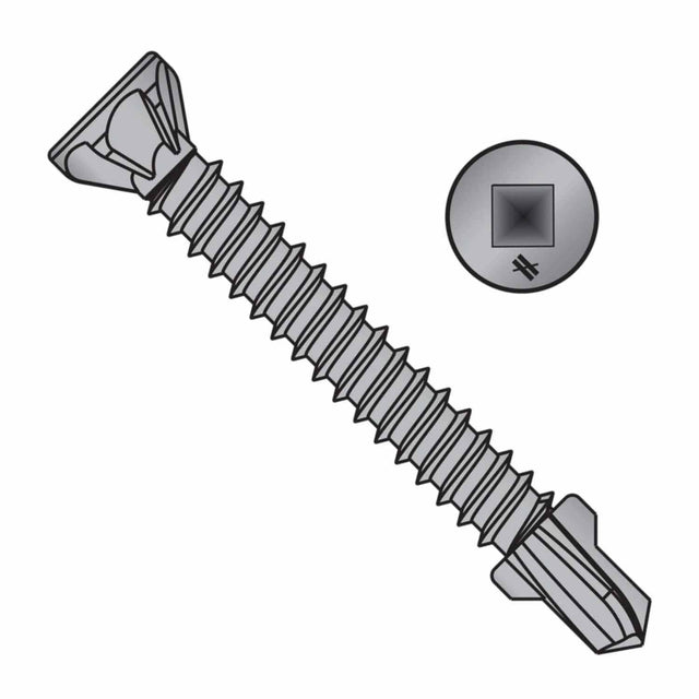 Simpson Strong-Tie CBSDQ158-3K (#8 x 1-5/8") Sheathing-to-CFS Screw Ribbed Flat Head with Quik Guard Coating (3000 Pack)