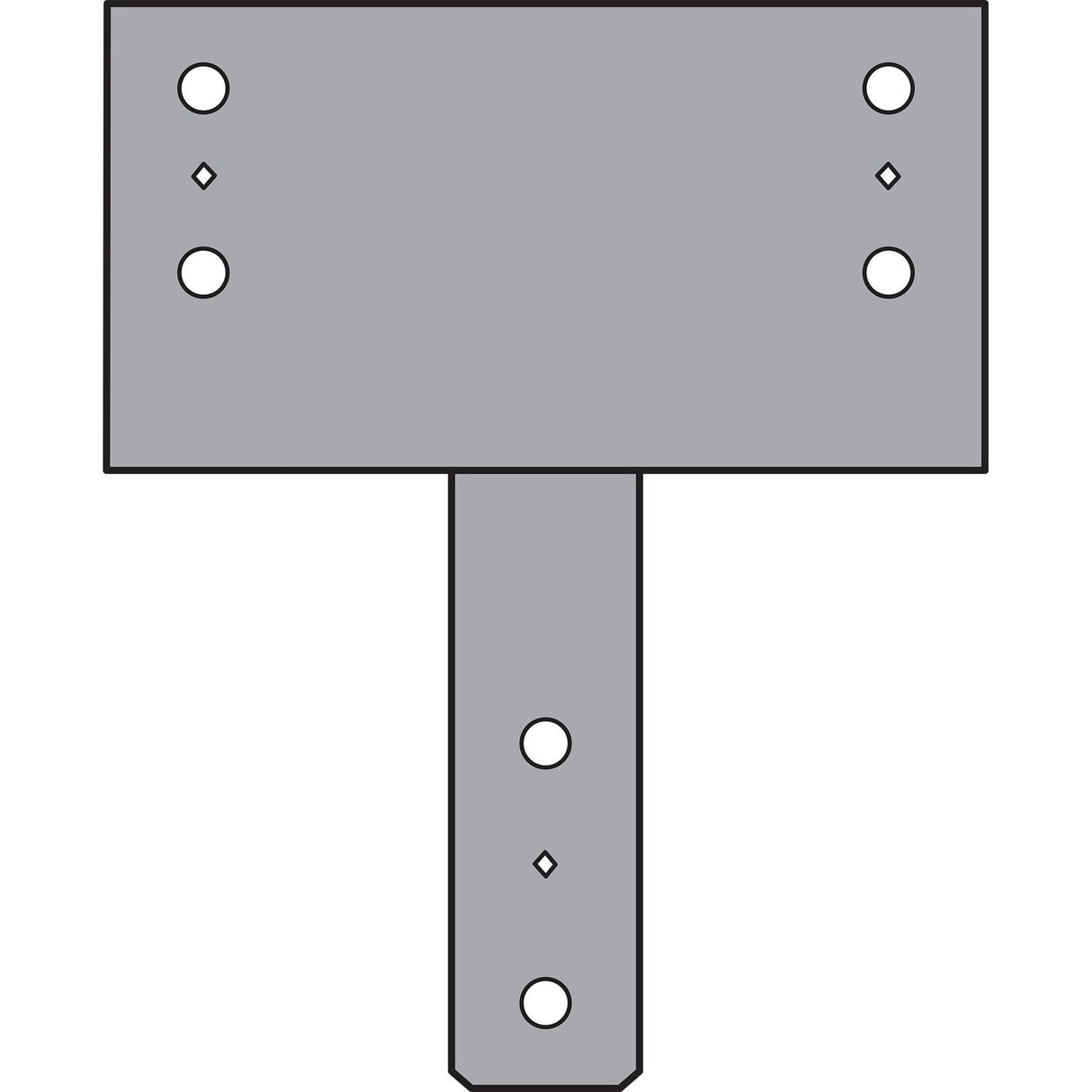 Simpson CC3 1/4-6 Strong-Tie CC Column Cap for 3-1/8" Beam, 6x Post - 3