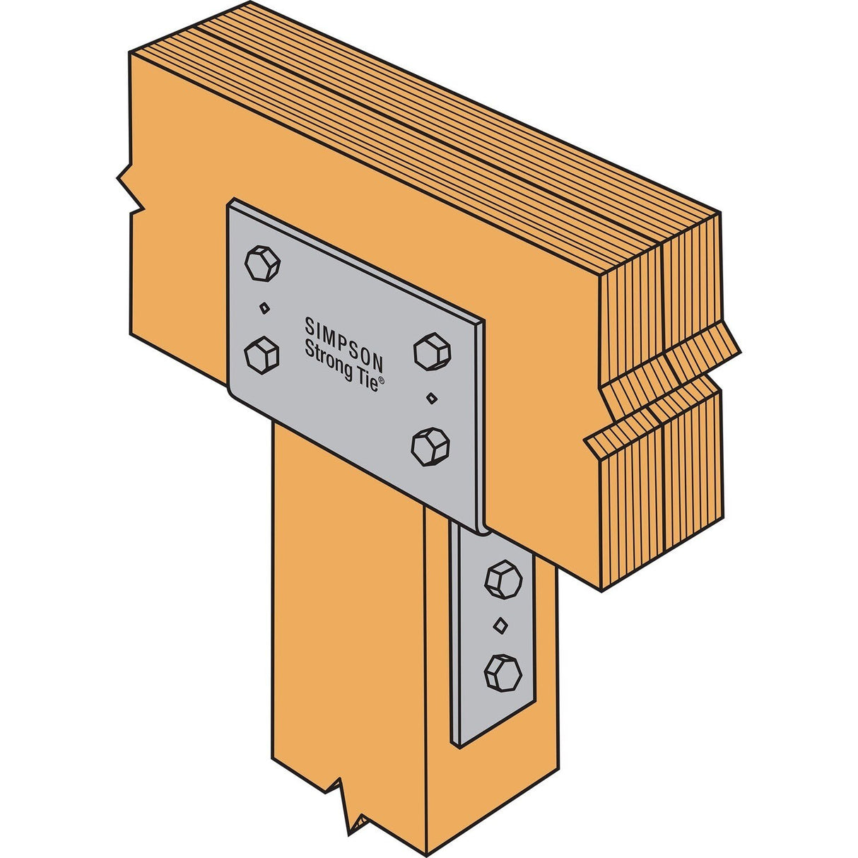 Simpson CC3 1/4-6 Strong-Tie CC Column Cap for 3-1/8" Beam, 6x Post - 4