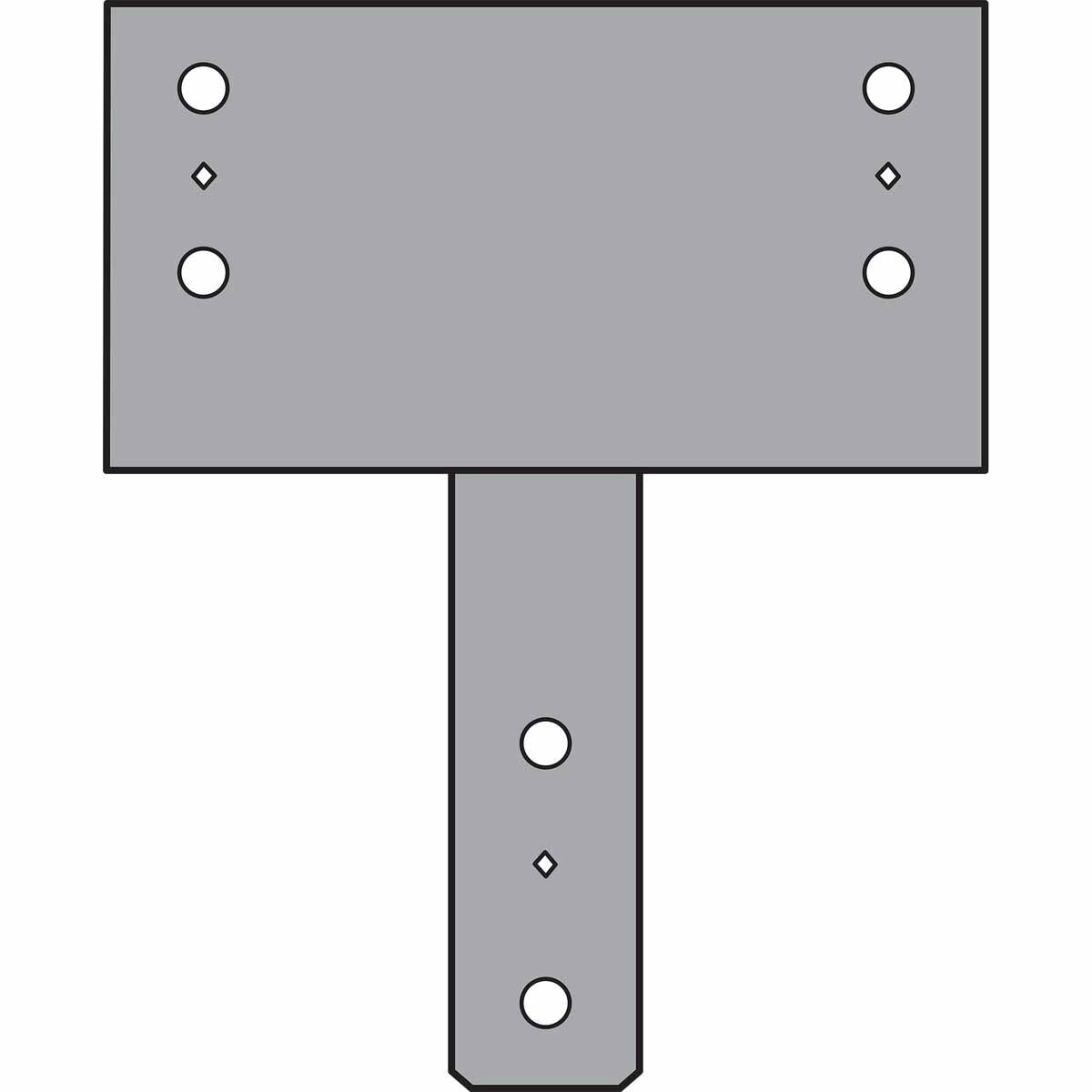 Simpson CC5 1/4-8 Strong-Tie Heavy-Duty Column Cap for 5-1/8" Beam and 8x Post - Structural Wood Connector - 4