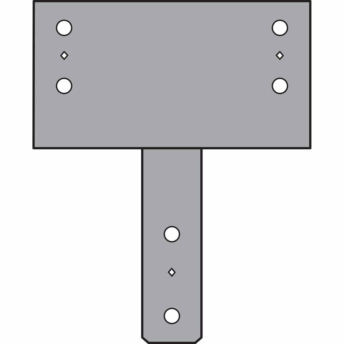 Simpson CC66ROT Strong-Tie Rotated Strap Column Cap for 6x Beam and 6x Post, Gray Paint - 3