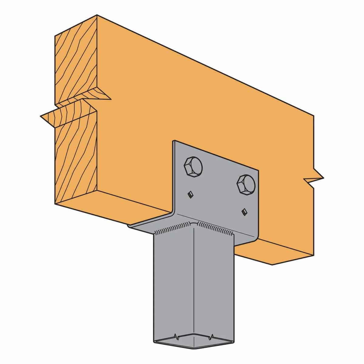 Simpson CCO4 Strong-Tie Column Cap for 4x Beam, 4" Height - Heavy-Duty Steel, Strapless Design - 7