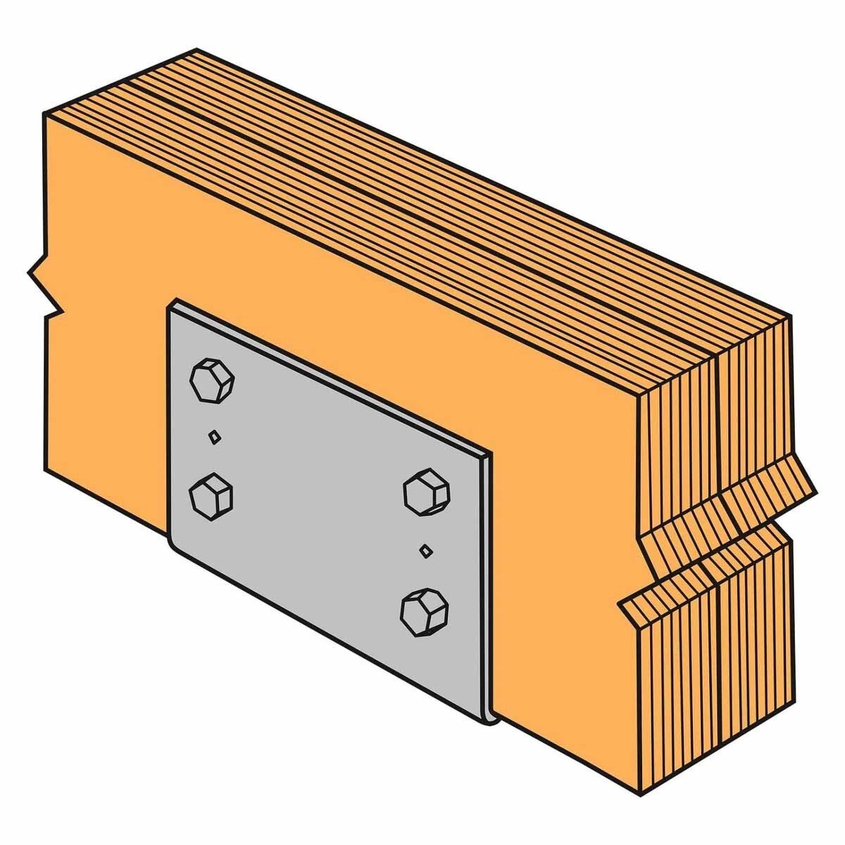 Simpson CCO4 Strong-Tie Column Cap for 4x Beam, 4" Height - Heavy-Duty Steel, Strapless Design - 4