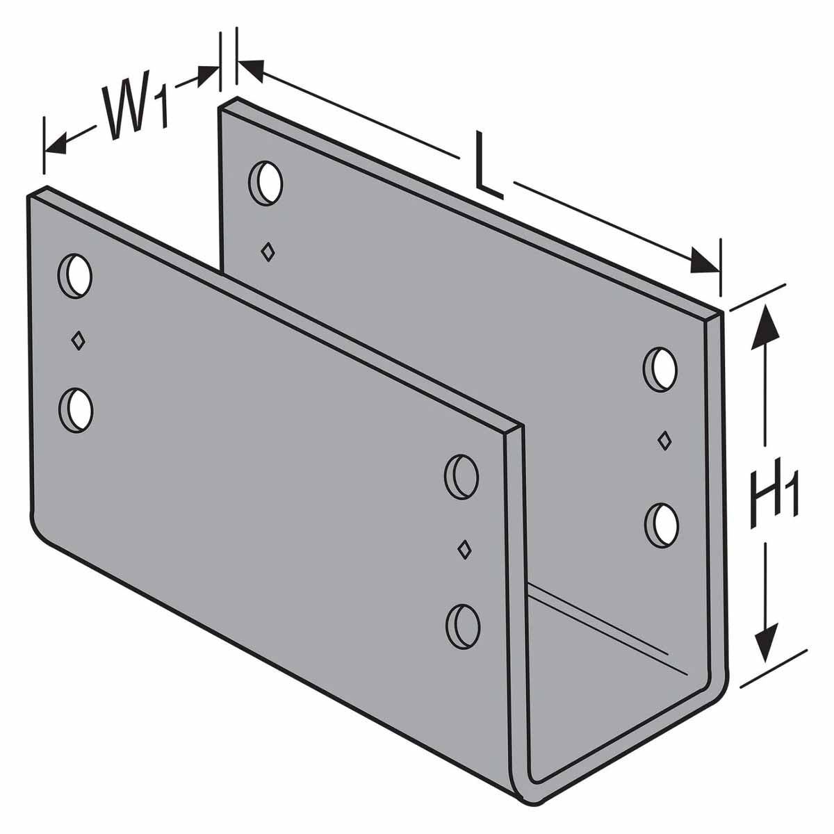 Simpson Strong-Tie CCO7 Heavy-Gauge Steel Column Cap for 7x Beams - No Coating - 2