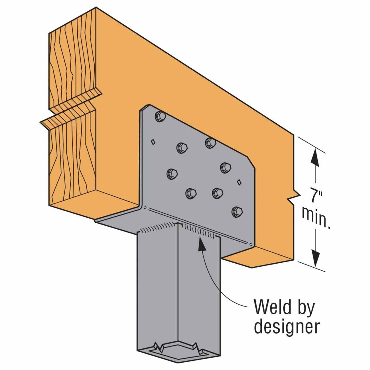 Simpson Strong-Tie CCOQ9-SDS2.5 (8-3/4") 3Ga Quick Install Column Cap Only - Uncoated Steel - 2