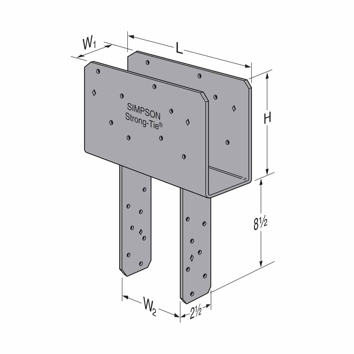 Simpson CCQ44SDS2.5-R Strong-Tie Column Cap for 4x Beam and 4x Post with SDS Screws - 2