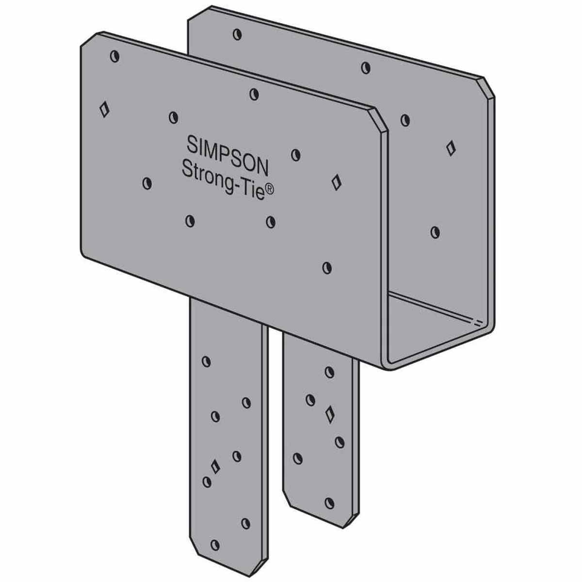 Simpson Strong-Tie CCQ64SDS2.5ROT Column Cap with SDS Screws for 6x Beam to 4x Post, 90 Degree Rotated Straps, Gray Paint - 2