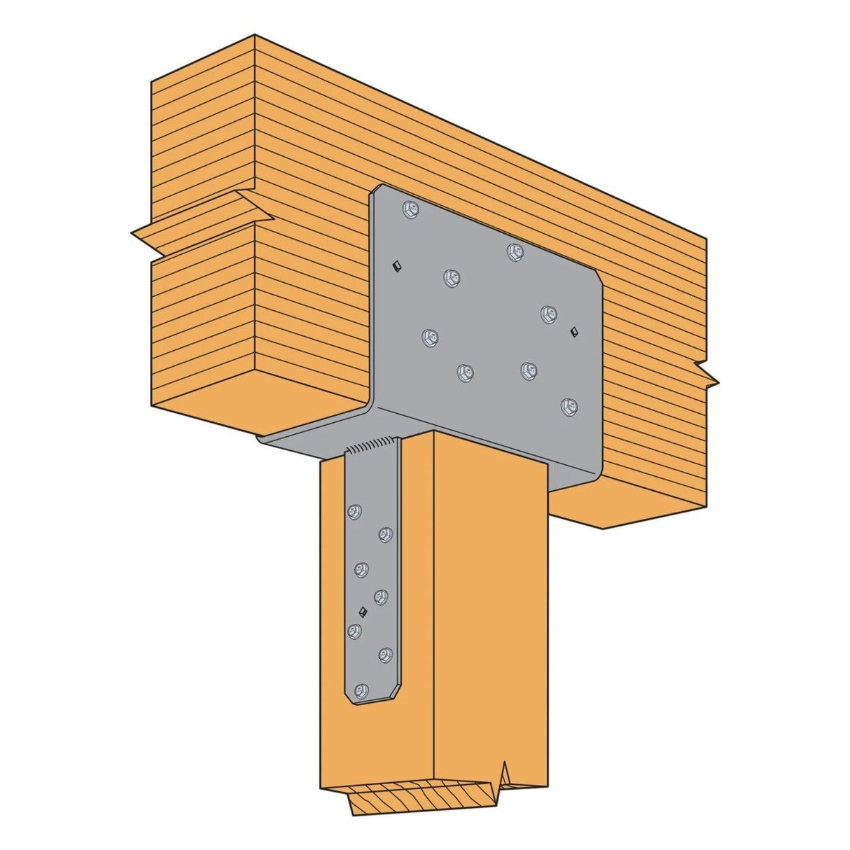 Simpson Strong-Tie CCQ66-SDS2.5HDG (6x Beam, 6x Post) Column Cap with SDS Screws - 3