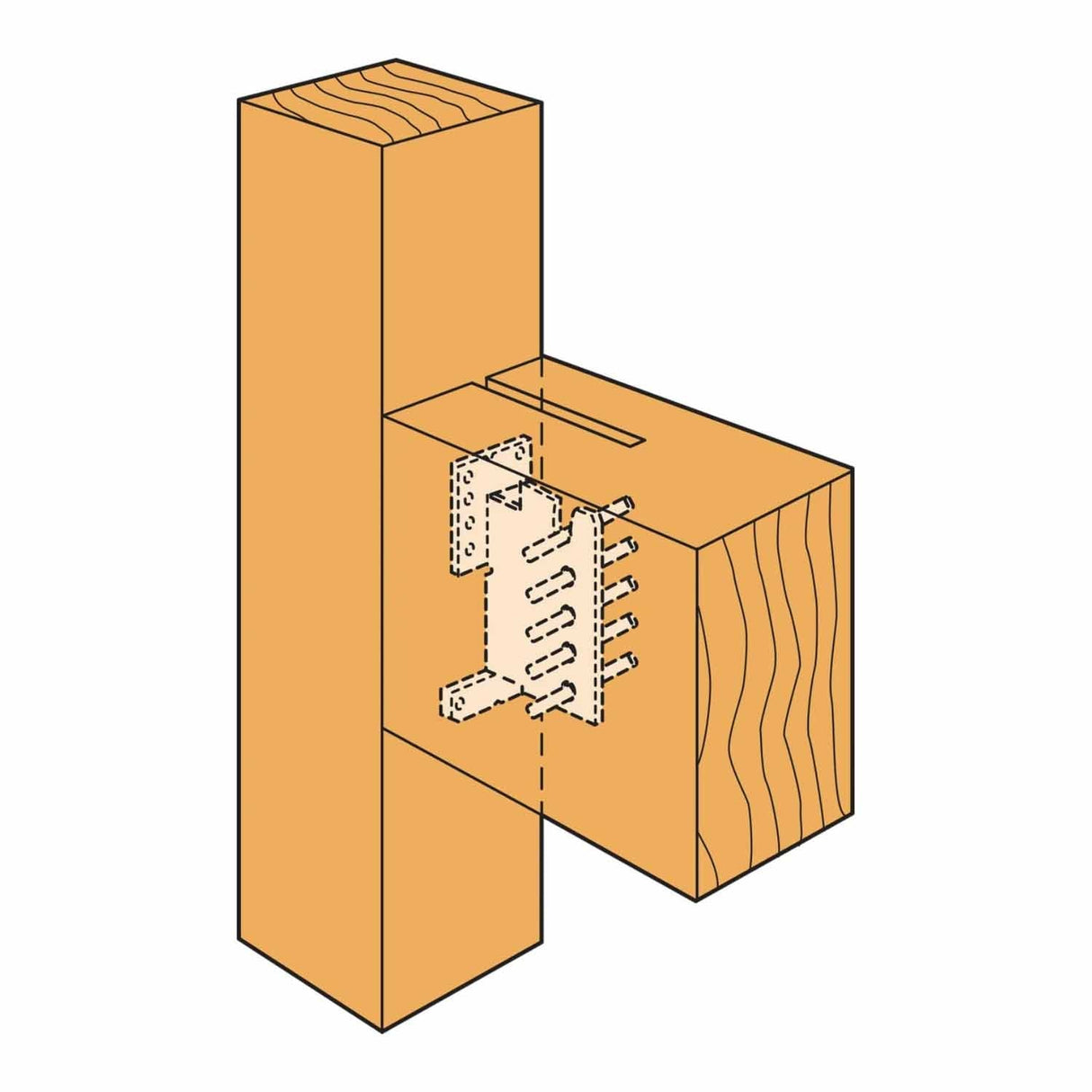 Simpson Strong-Tie CJT3ZL (12-Gauge) ZMAX Galvanized Concealed Joist Tie with Long Pins - 2
