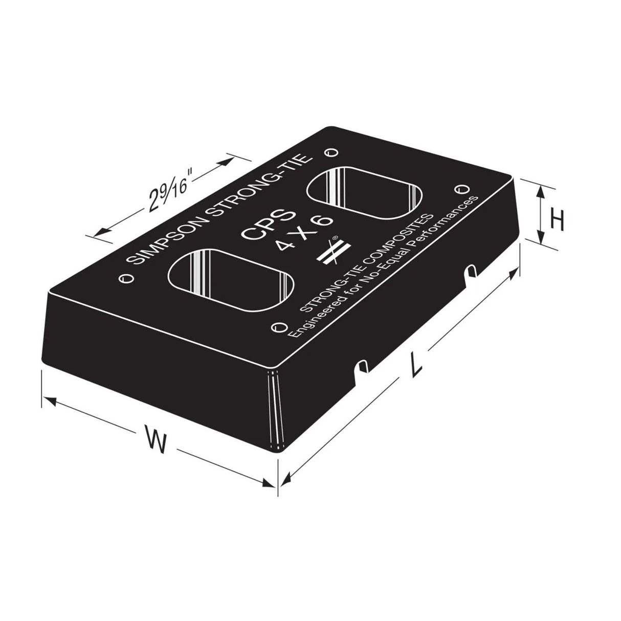 Simpson Strong-Tie CPS46 Composite Plastic Standoff for 4x6 - 2