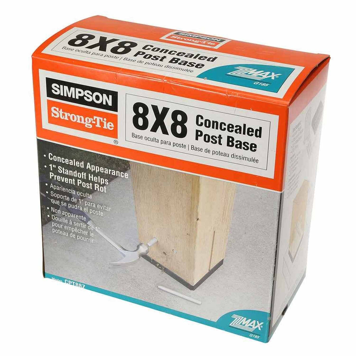 Simpson Strong-Tie CPT88Z (8" x 8") ZMAX Galvanized Concealed Post Base - 4