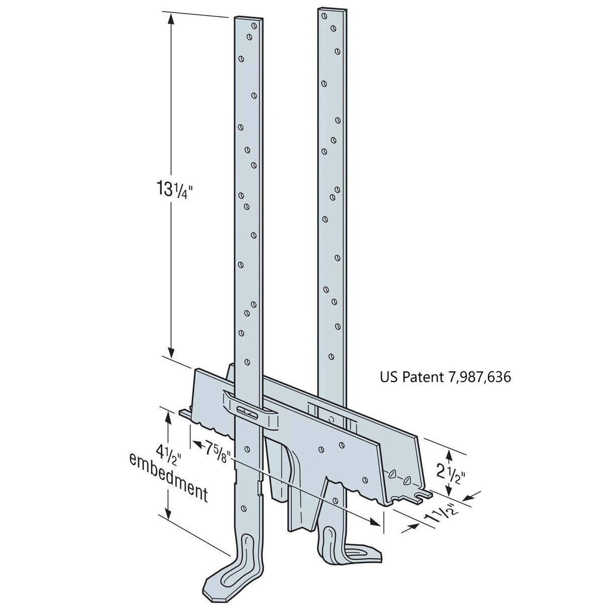 Simpson Strong-Tie DETAL20 (15-3/4") High-Capacity Embedded Truss Anchor for Concrete and Masonry Walls - 2