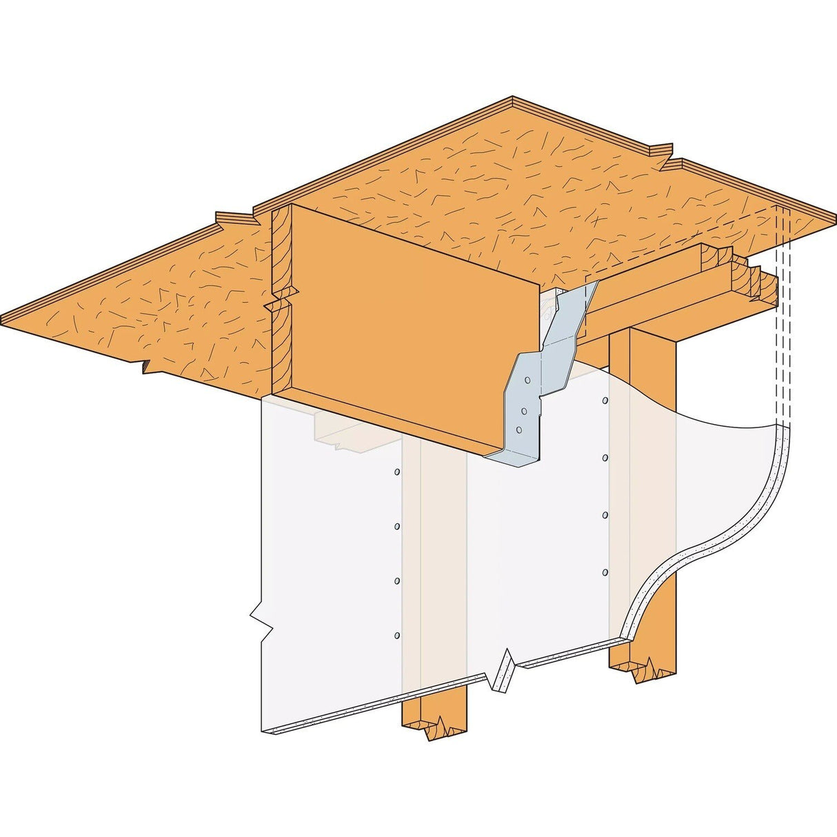 Simpson Strong-Tie DGT3.62/18 (3-1/2" x 18") Top-Flange Fire Wall Hanger for Engineered Wood - 4