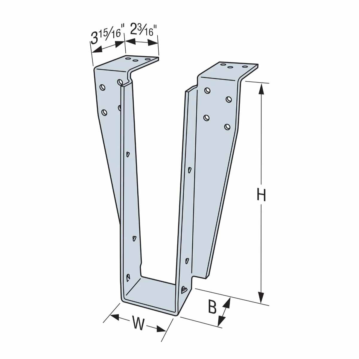 Simpson DHU210TF Strong-Tie Top-Flange Drywall Hanger for 2x10 with SDS Screws - Fire-Rated Joist Connection - 3