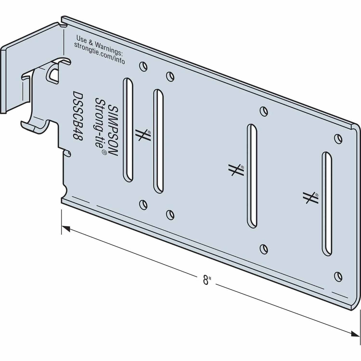 Simpson Strong-Tie DSSCB48-KT25 (4" x 8") Bypass Framing Drift Strut Connector Kit with Screws for Cold-Formed Steel Construction (25 Pack) - 2