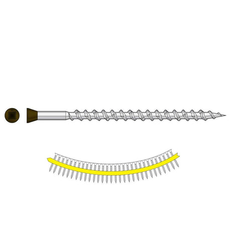 Simpson Strong-Tie DTH212S305BR01 (#7 x 2") Trim-Head Collated Screw, Sharp Point, Type 305, Brown 01 (1300 Pack)
