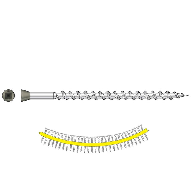Simpson Strong-Tie DTH212S305GR (#7 x 2-1/2") Trim-Head Collated Screw, Sharp Point, Type 305, Gray (1000 Pack)