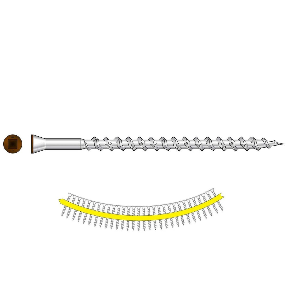 Simpson Strong-Tie DTH212S305TN01 (#7 x 3") Trim-Head Collated Screw, Sharp Point, Type 305, Tan (25 Pack)