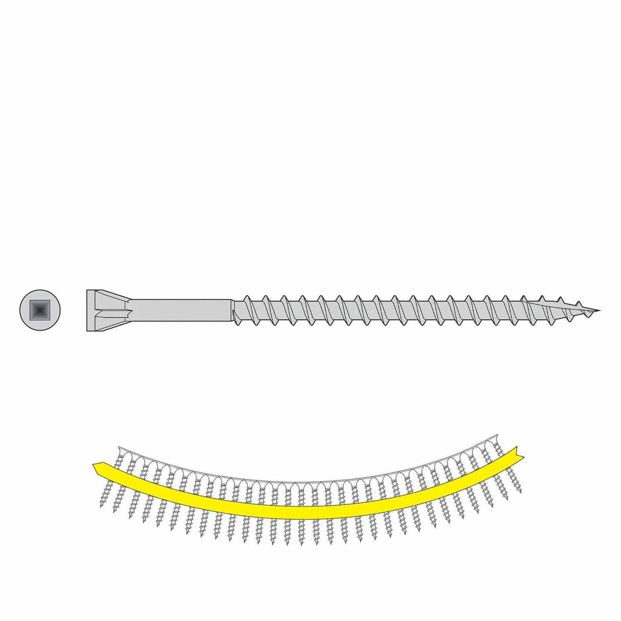 Simpson Strong-Tie DTHQ2S (#8 x 2") Quik Guard Trim-Head Collated Screw  - Type-17 Point (2000 Pack)