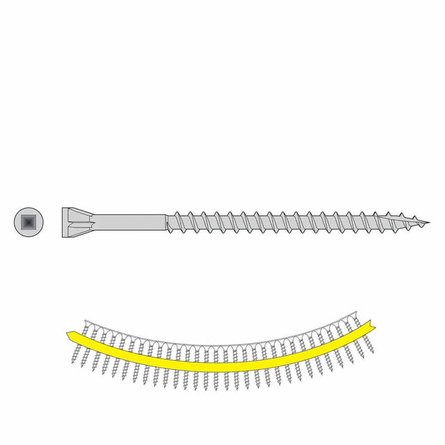 Simpson Strong-Tie DTHQ2S (#8 x 2") Quik Guard Trim-Head Collated Screw  - Type-17 Point (2000 Pack)