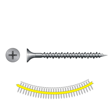 Simpson DWHL178PS Quik Drive Drywall Screw High/Low Threads Gray Phosphate (2000 Pack)