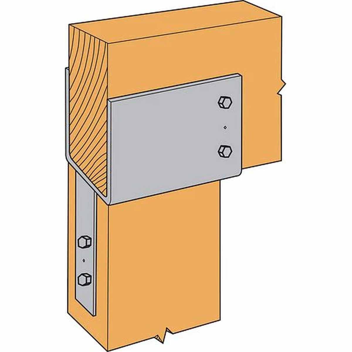 Simpson ECC5 1/4-4 Strong-Tie End Column Cap for 5-1/8" Beam to 4x Post Connection - 3