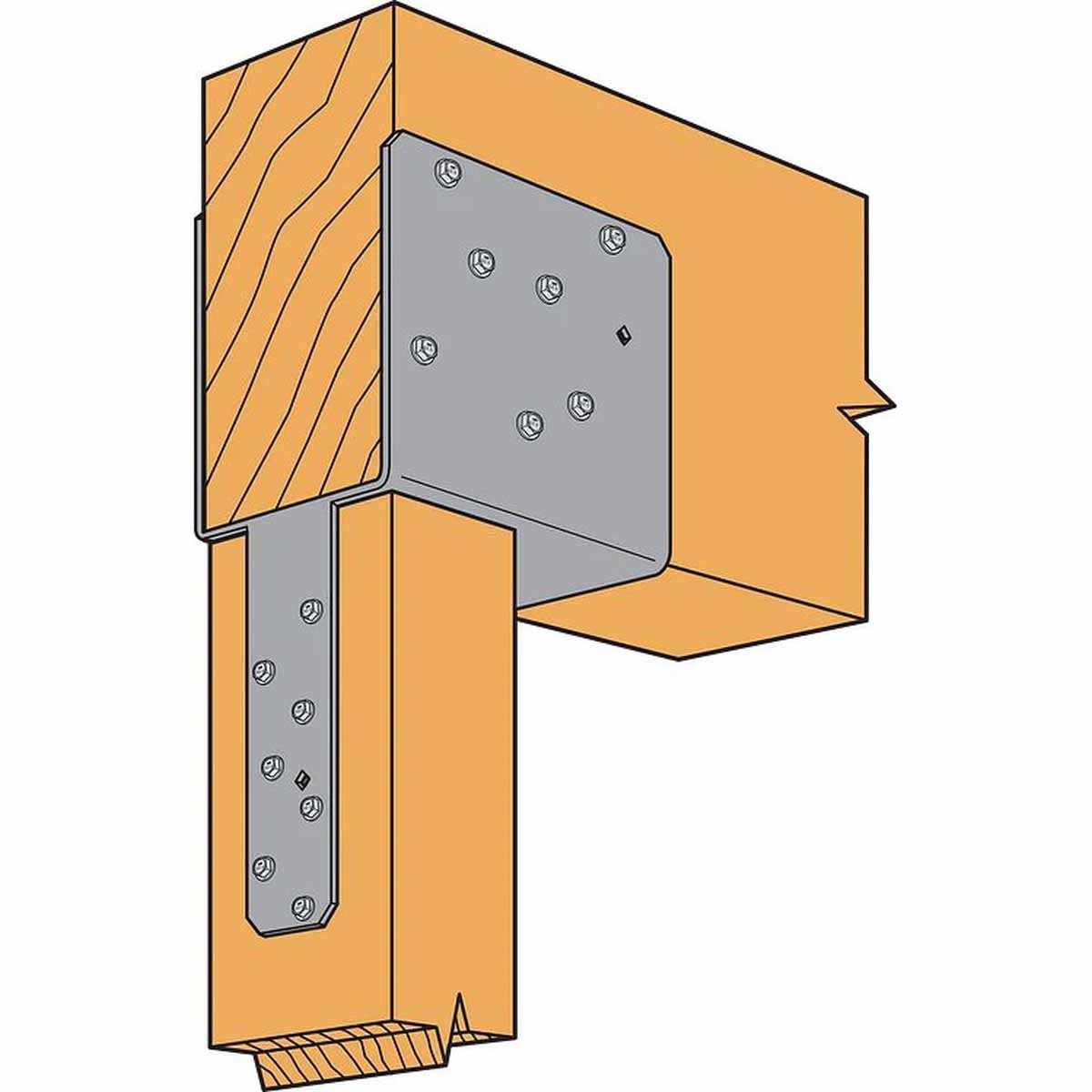 Simpson Strong-Tie ECCQ4.62-5.50HDG (4-1/2" Beam, 4x Post) Quick Install End Column Cap, Hot-Dip Galvanized - 3