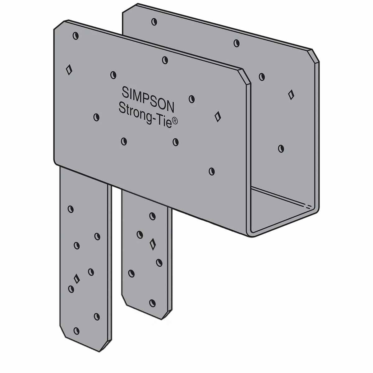 Simpson ECCQ44SDS2.5ROT Strong-Tie Rotated-Strap End Column Cap for 4x Beam and 4x Post with SDS Screws