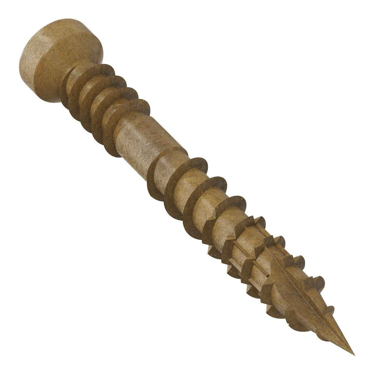 Simpson Strong-Tie FT07114R100 (#7 x 1-1/4") Finish Trim Screw Tan Quik Guard Coating Tan Exterior Grade (100 Pack) - 2