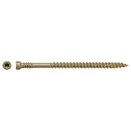 Simpson Strong-Tie FT07212R400 (#7 x 2-1/2") Finish Trim Screw Trim-Head Tan Exterior-Grade Quik Guard Coating (400 Pack)