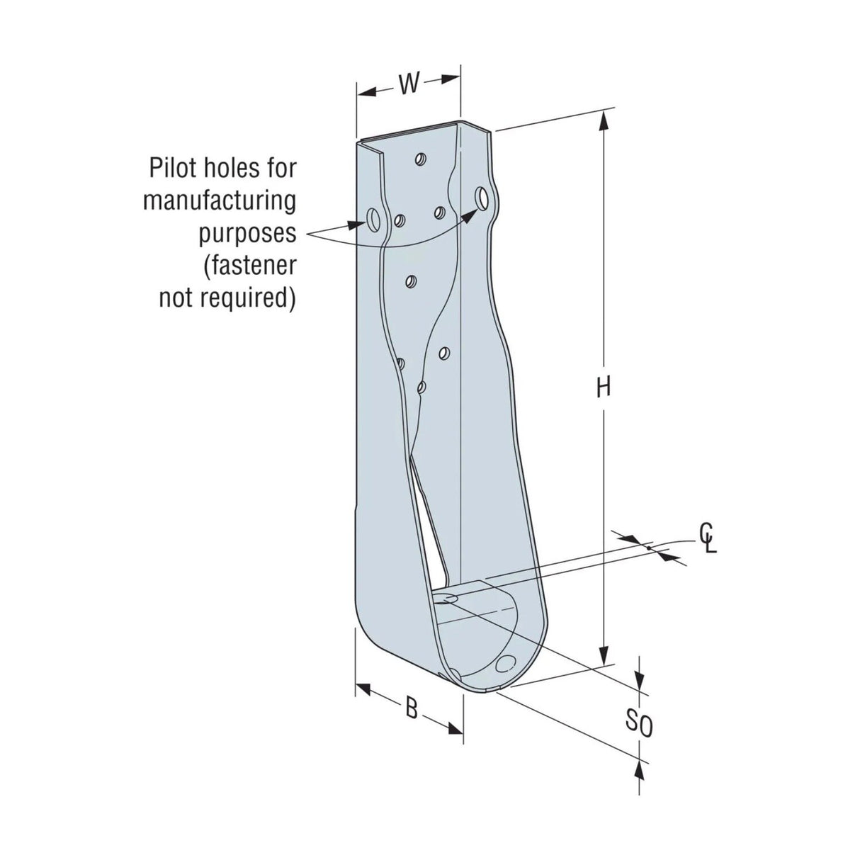 Simpson Strong-Tie HDUE5 (11-5/16") Predeflected Holdown, G90 Galvanized - 2