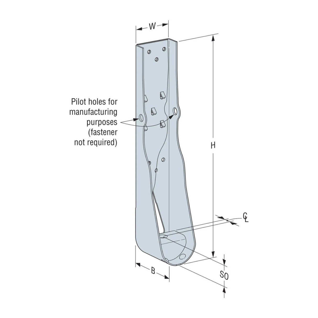 Simpson Strong-Tie HDUE7-SDS3HDG (14-11/16") 14Ga Predeflected Holdown with SDS Screws - Hot Dip Galvanized - 3