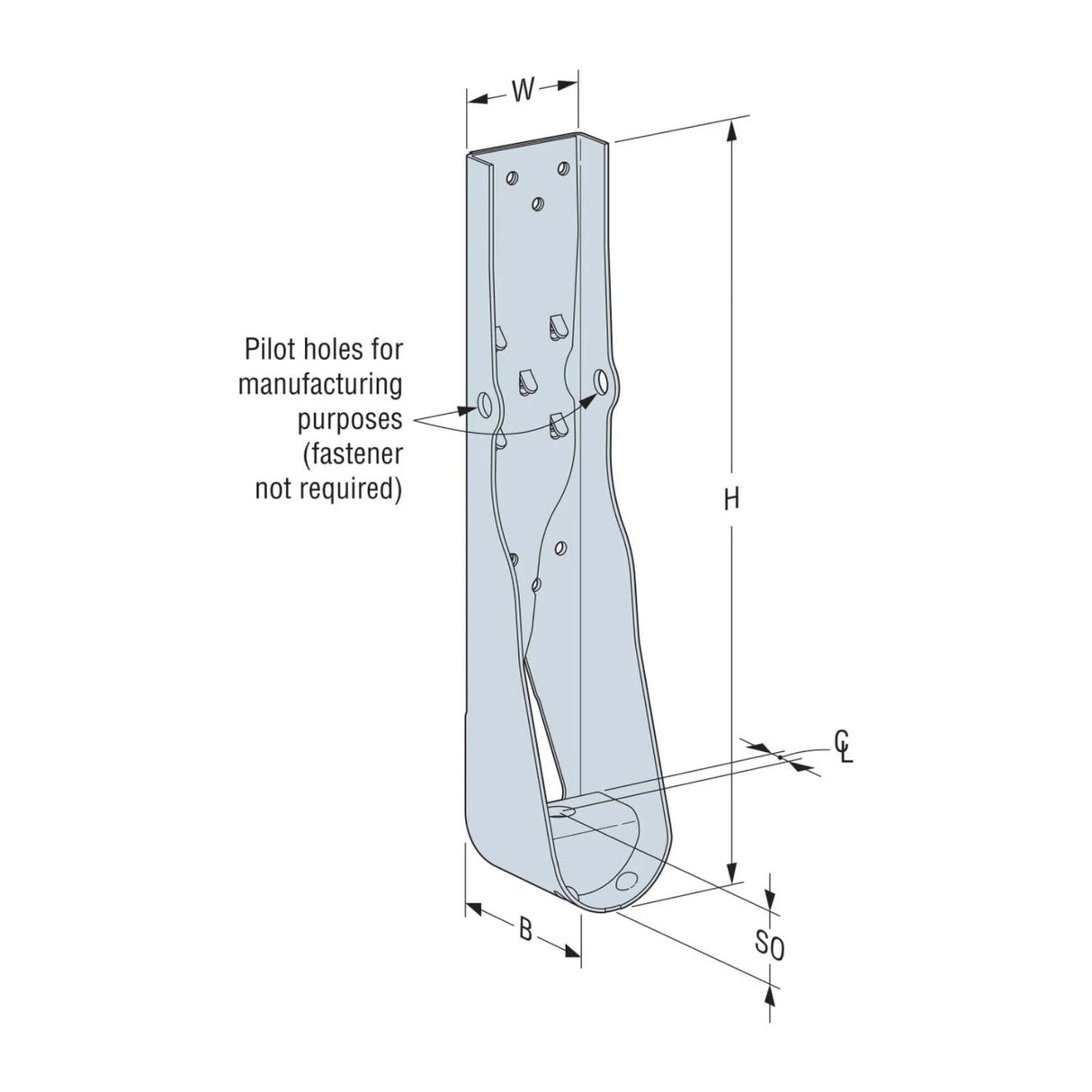 Simpson Strong-Tie HDUE7 (14-11/16") Predeflected Holdown G90 Galvanized - 2