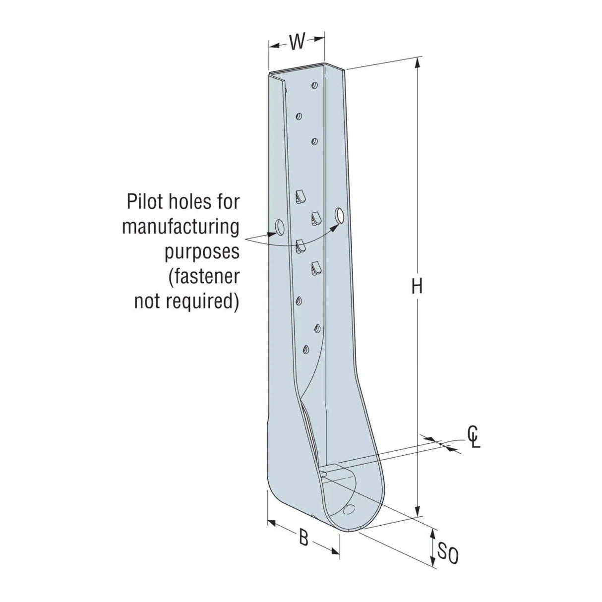 Simpson Strong-Tie HDUE9 (17-3/8") Predeflected Holdown - G90 Galvanized - 2