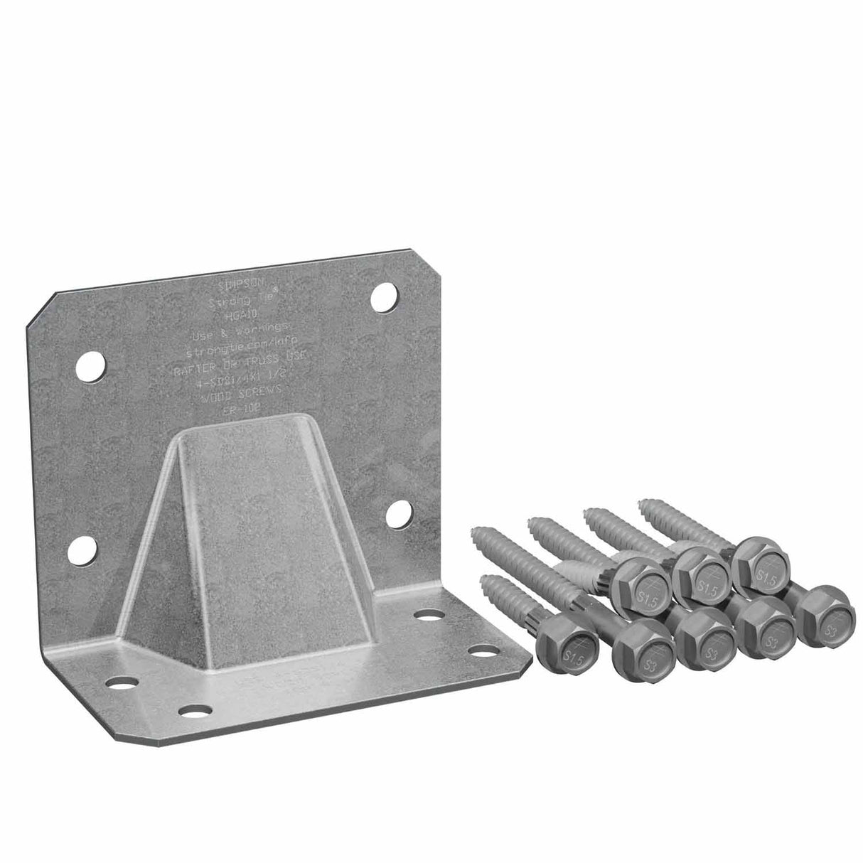 Simpson Strong-Tie HGA10KTHDG (10") Hot-Dip Galvanized Hurricane Gusset Angle with SDS Screws (10 Pack)