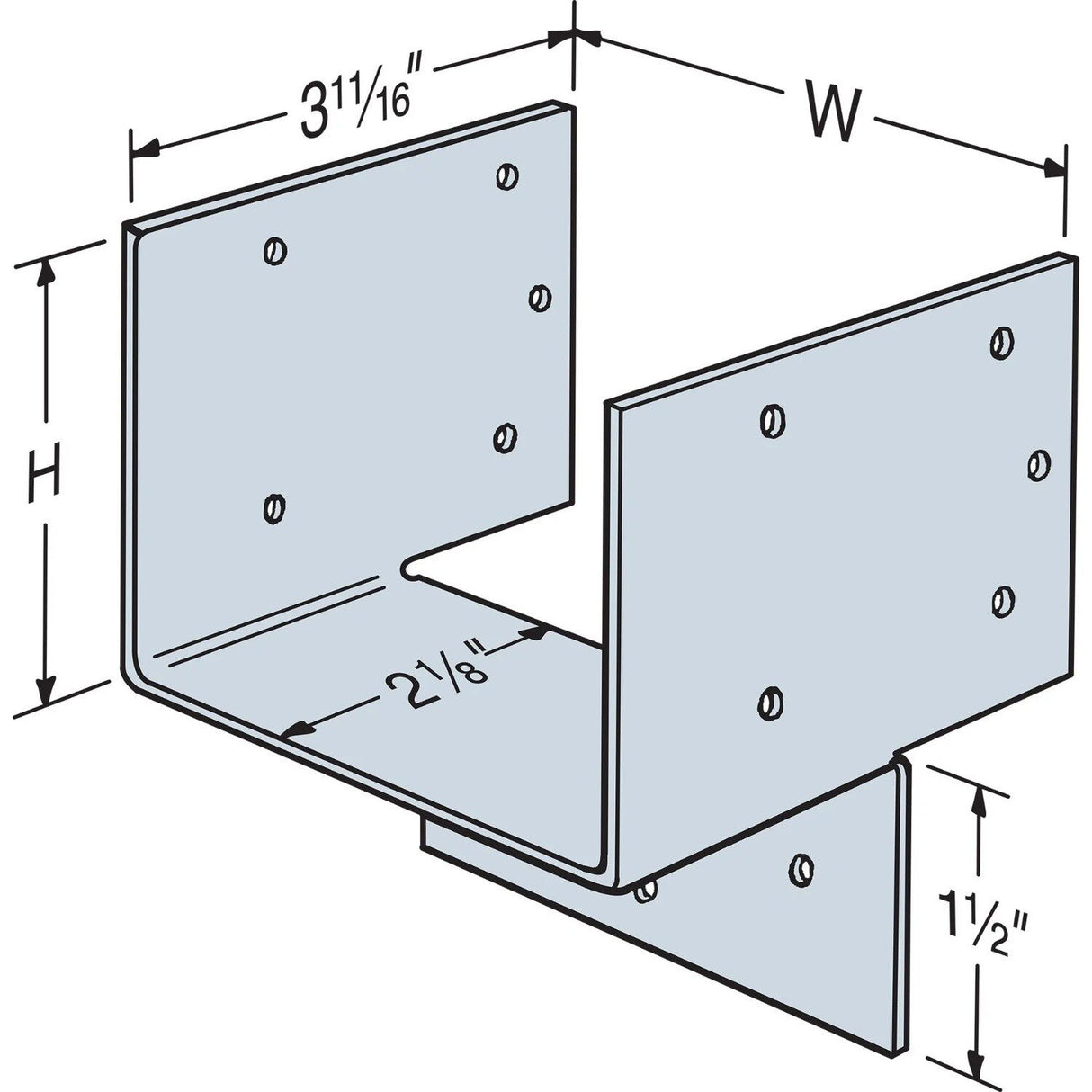 Simpson HH4 Strong-Tie Galvanized Header Hanger for 4x - 2
