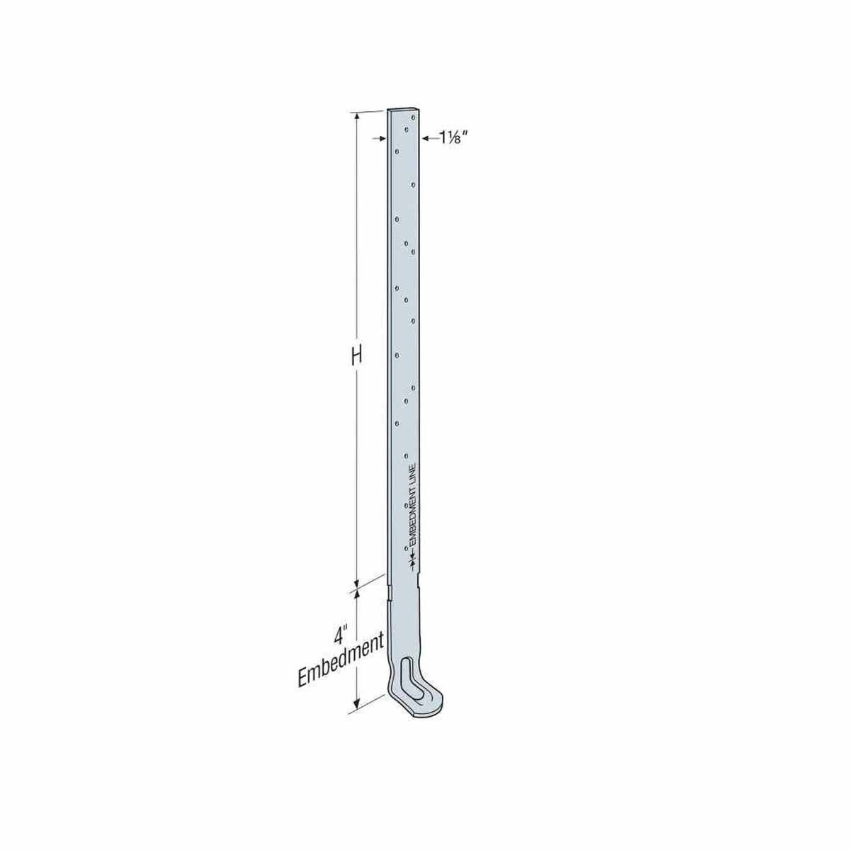 Simpson HHETA40 Strong-Tie Heavy-Duty 36" Galvanized Embedded Truss Anchor for Concrete and Masonry Walls