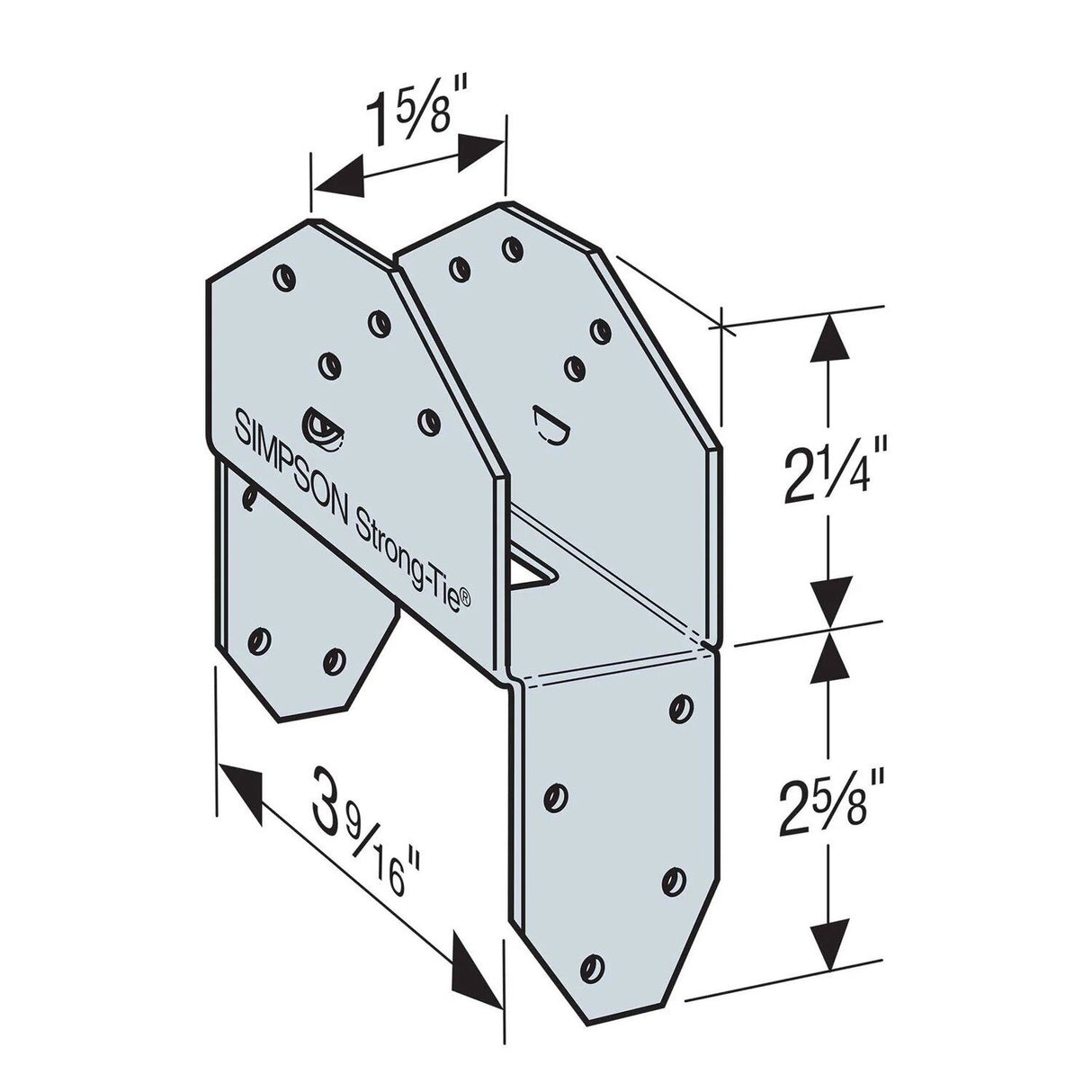 Simpson Strong-Tie HS24 (18 Gauge) Hurricane Tie - G90 Galvanized - 2
