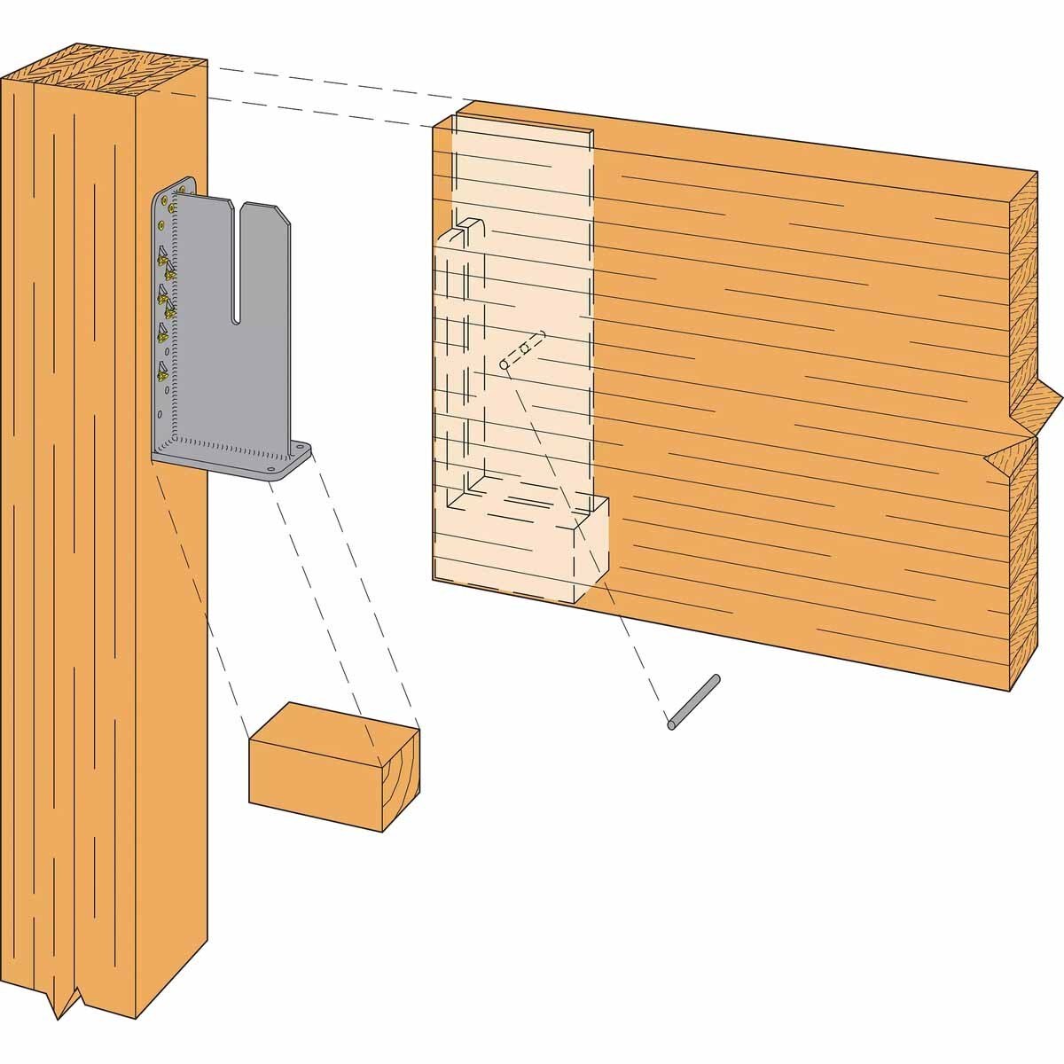 Simpson HSKP5.75X19.5 Strong-Tie Heavy Seated Knife Plate Hanger for Mass Timber Construction - 3