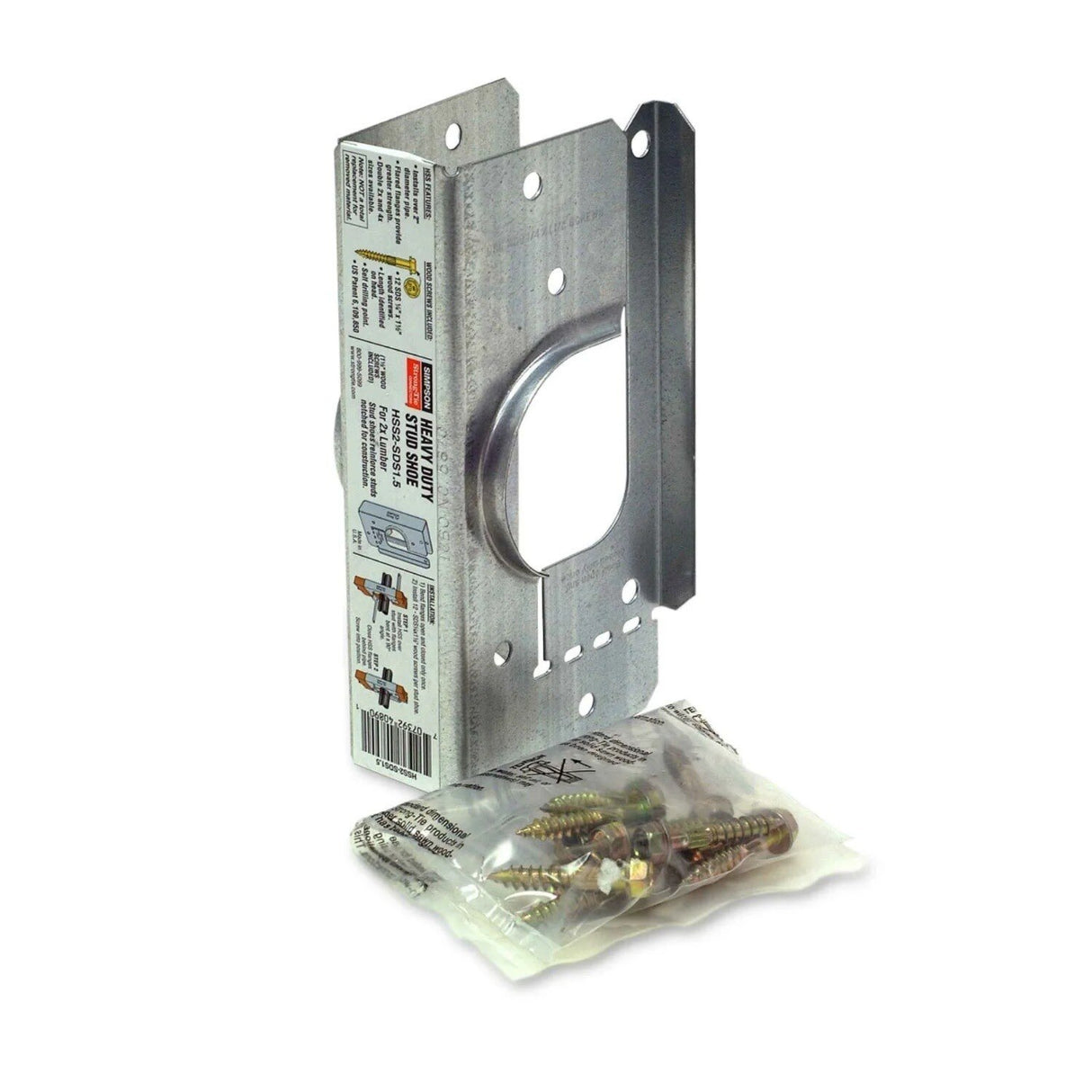 Simpson Strong-Tie HSS2-2-SDS3 (3") 16 Gauge Galvanized Heavy Stud Shoe for Double 2x Studs with SDS Screws - 2