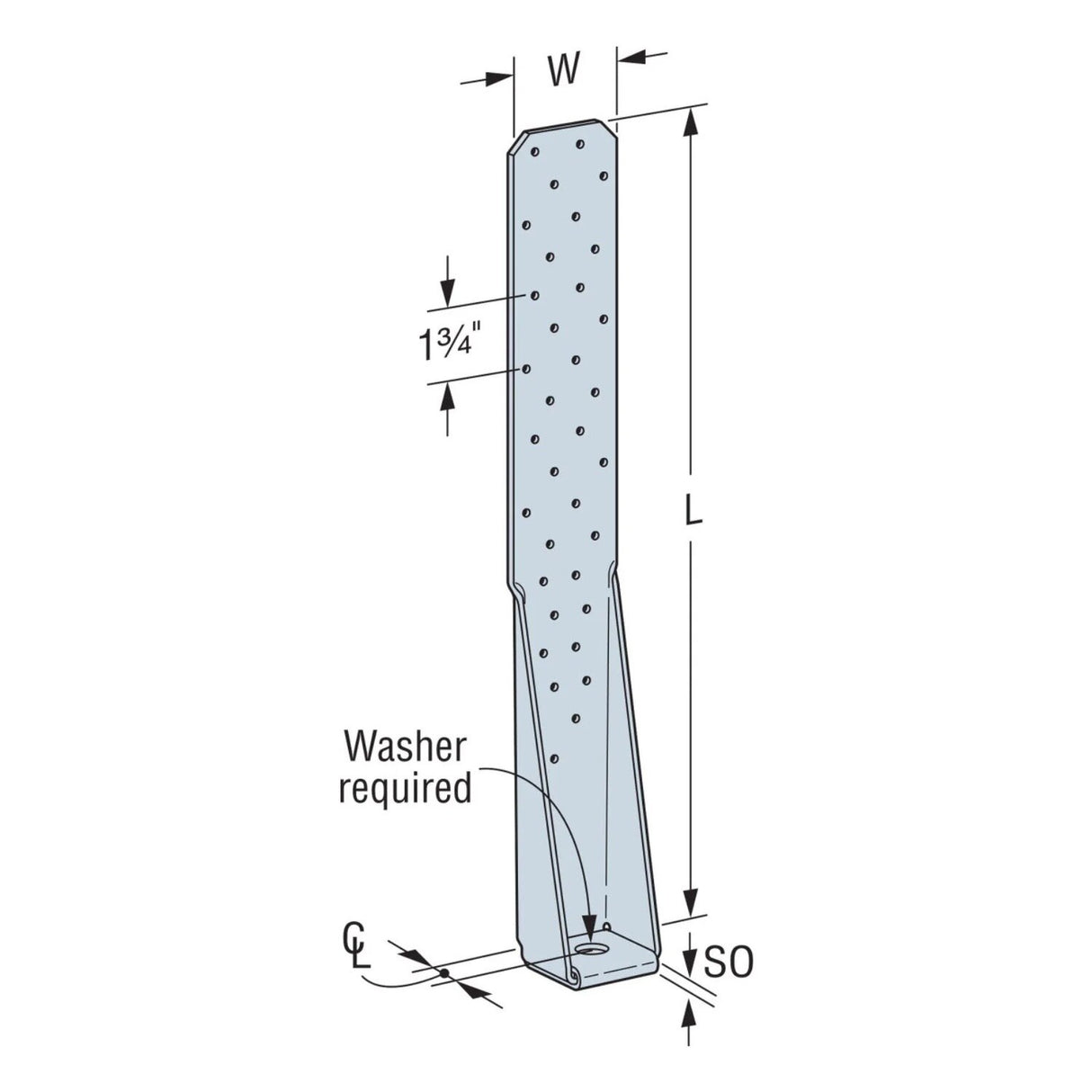 Simpson Strong-Tie HTTH6.5 (20-1/4") Heavy Tension Tie - Zinc Galvanized - 2