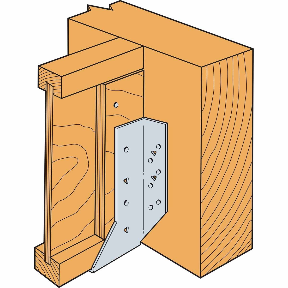 Simpson HU612Z Strong-Tie Heavy-Duty 6x12 Face-Mount Joist Hanger ZMAX Galvanized for Structural Support - 4