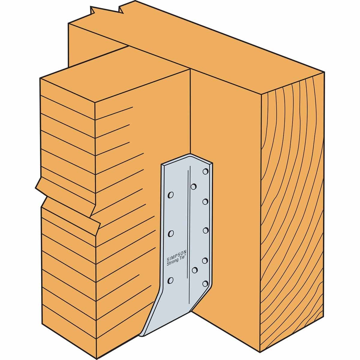 Simpson HU612Z Strong-Tie Heavy-Duty 6x12 Face-Mount Joist Hanger ZMAX Galvanized for Structural Support - 8