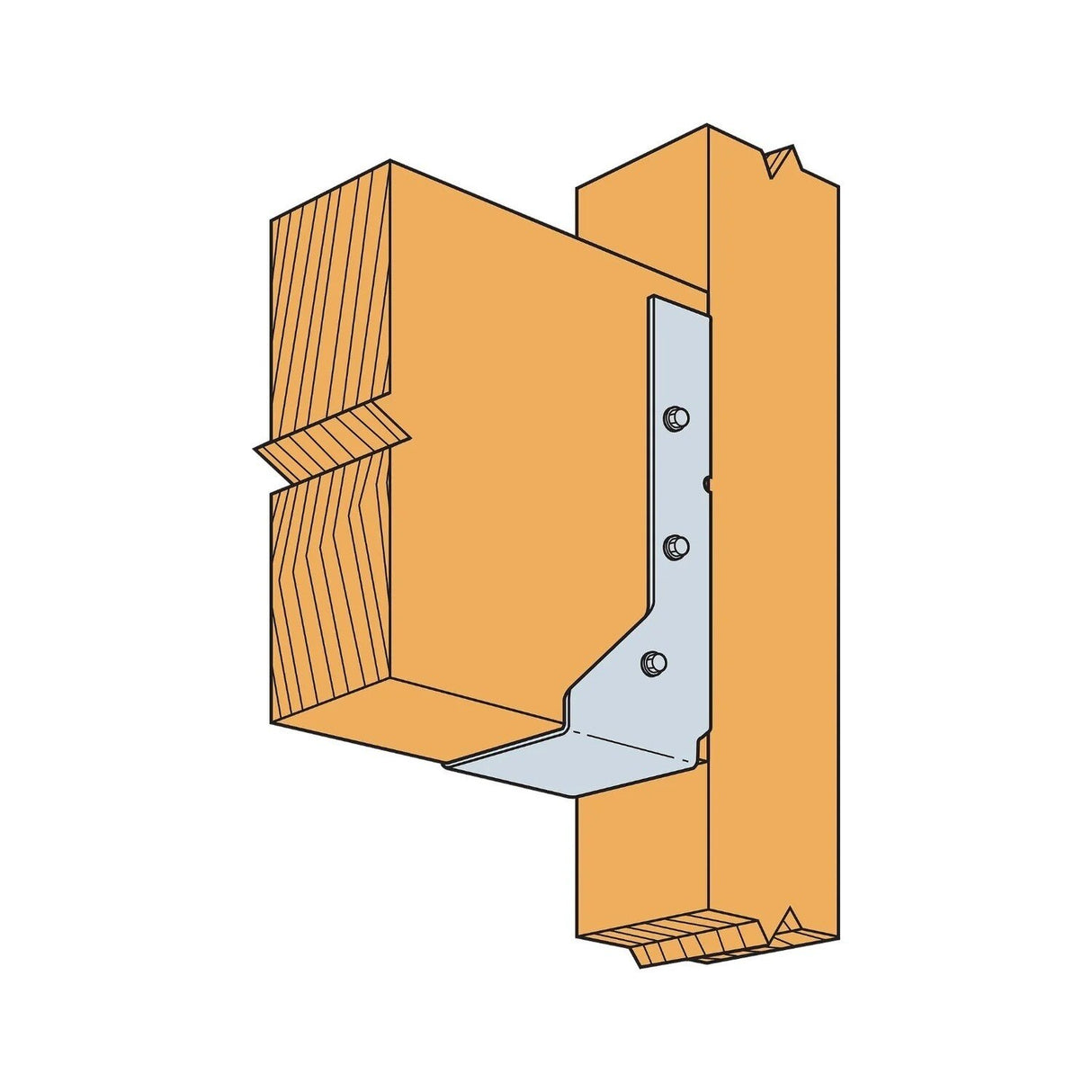 Simpson Strong-Tie HUCQ210-2Z-SDS (Double 2x10) Heavy Concealed Flange Face-Mount Joist Hanger with SDS Screws - Zmax Finish - 3
