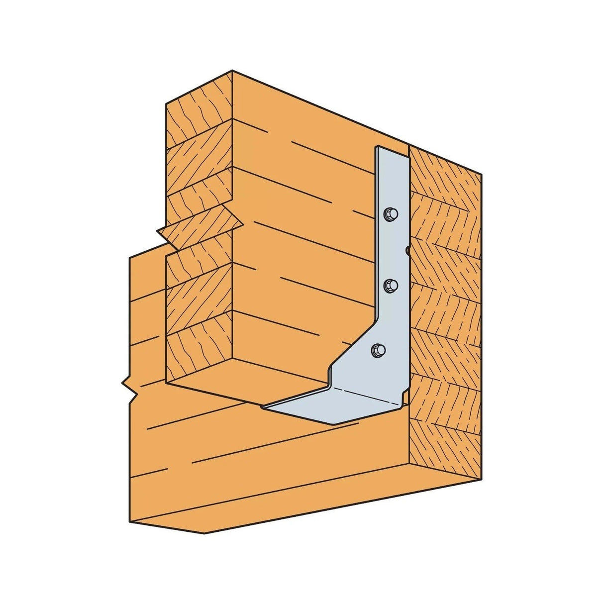 Simpson Strong-Tie HUCQ210-3Z-SDS (Triple 2" x 10") Heavy Concealed Flange Face-Mount Joist Hanger with SDS Screws - 4
