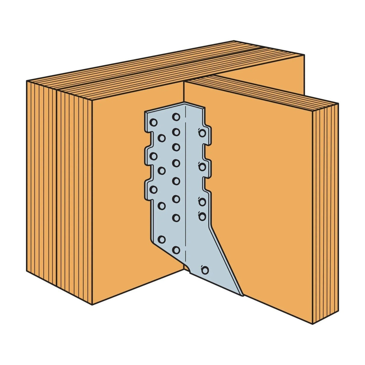Simpson Strong-Tie HUS28 (2" x 8") 14Ga Heavy Galvanized Concealed-Flange Face-Mount Joist Hanger - 3